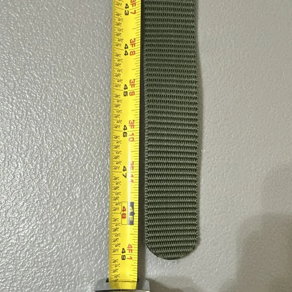 Men’s Green Military Webbed Belt Adjustable Solid 1.5in w/ Black Buckle